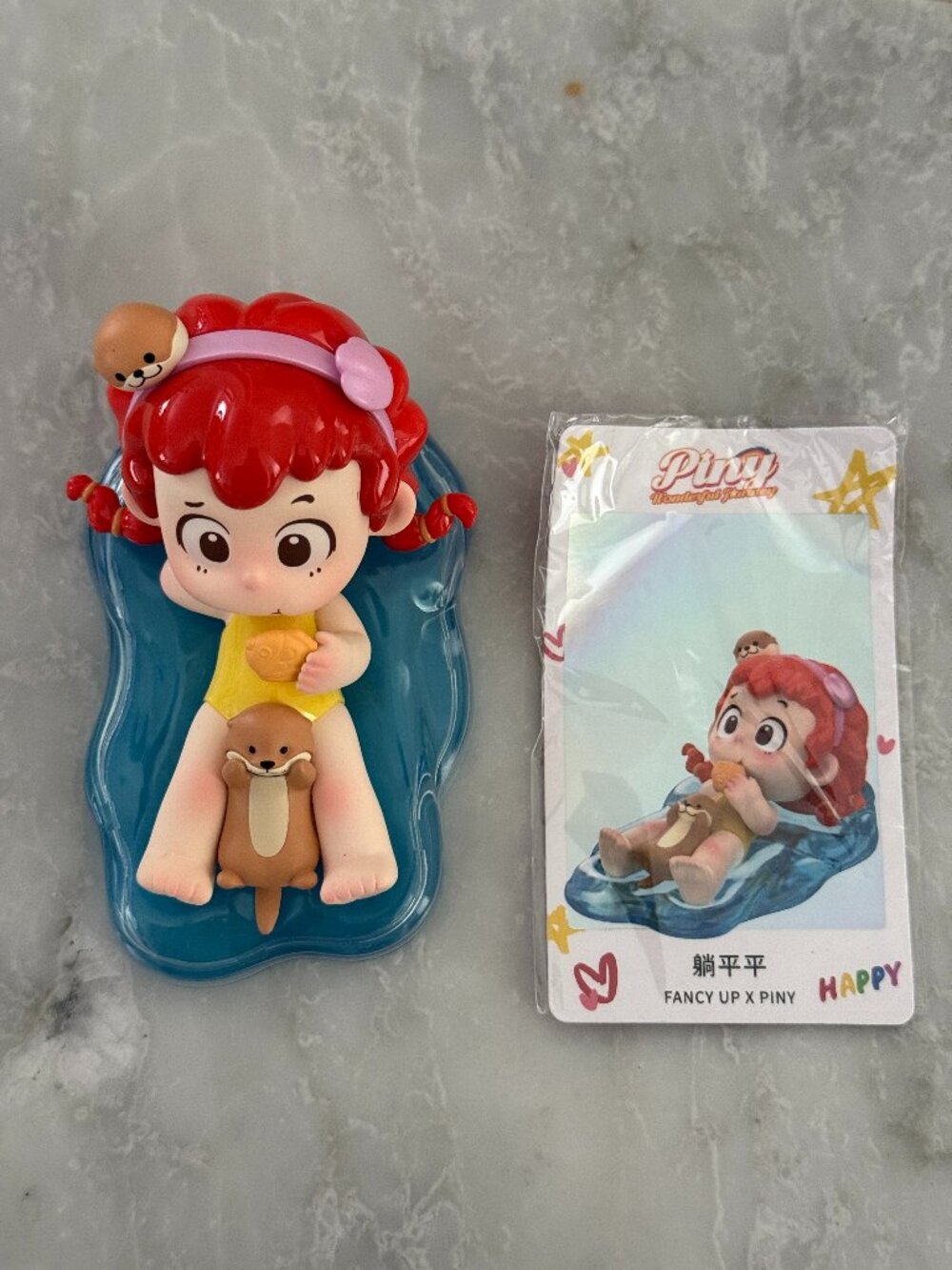 Piny Wonderful Journey Figure Fancy Up x Piny Reclining Toy With Card Blind Box